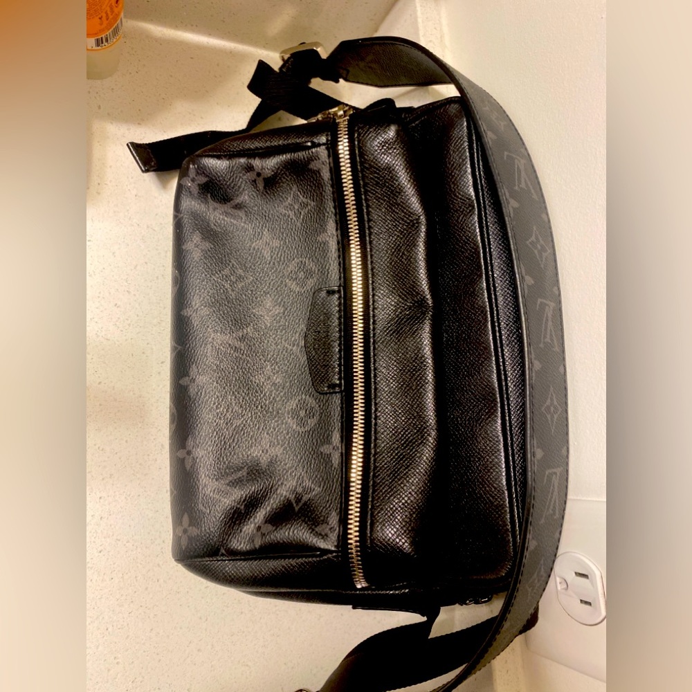 Black Outdoor Messenger Bag Monogram